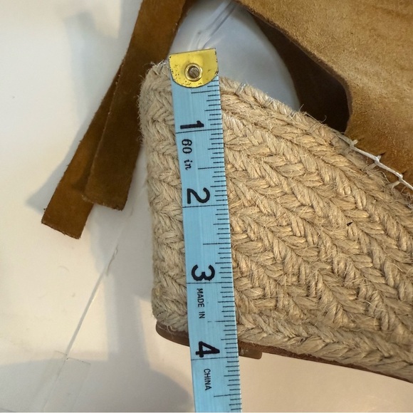 Loeffler Randall Lyra Ankle Tie Espadrille Wedge Sandals Camel Brown Shoes Sz 10 - Picture 11 of 11